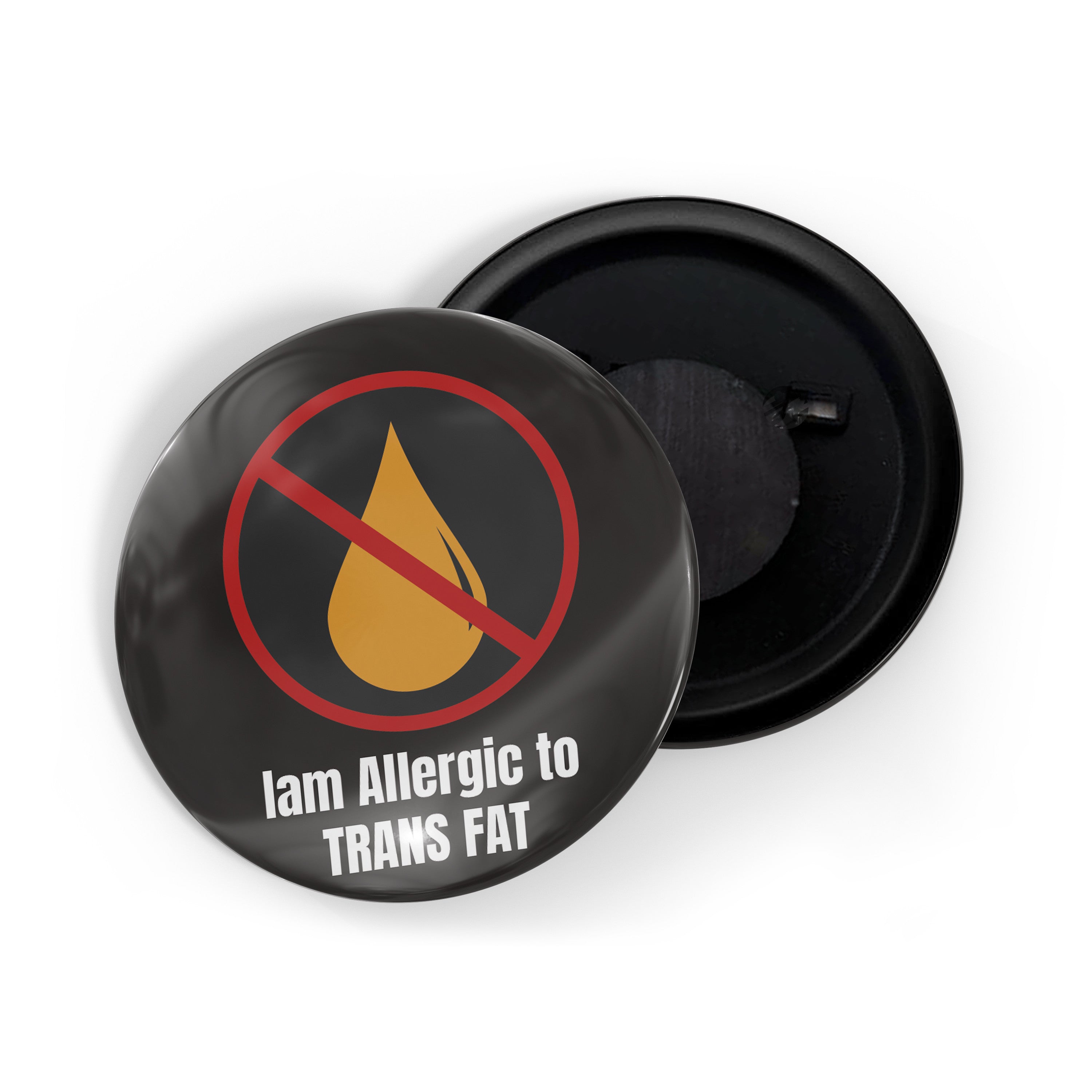 dhcrafts Fridge Magnet Black I'm Allergic To Trans Fat Glossy Finish Design Pack of 1 (58mm)